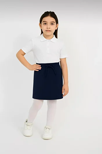 Yakalaa Girl's Back to School Waist Rubber Ribbed Waist Shorts Skirt