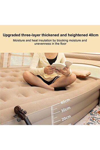 Generic Double bed Inflatable Air Mattress with Built-In Pump, Raised Comfort Bed Camping, Home and Guests