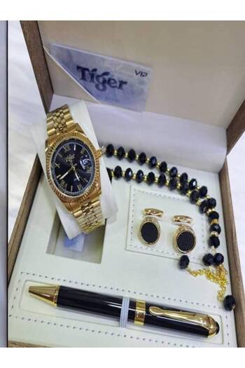 Generic Men's set, waterproof watch, cufflinks, pen, rosary, and luxury box