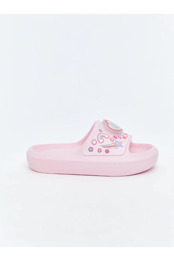 SHOUGO Girl's Lighted Rainbow Heart Pattern Water Resistant Beach Daily Slippers