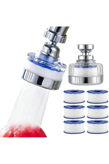 Bonjour 2 Pack 360° Rotating Sink Bathroom Faucet Water Filter, Faucet Splatter, Kitchen Faucet Wate