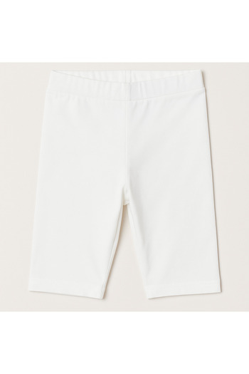 Magu Girls' Cotton Biker Leggings - Above Knee Relaxed Fit