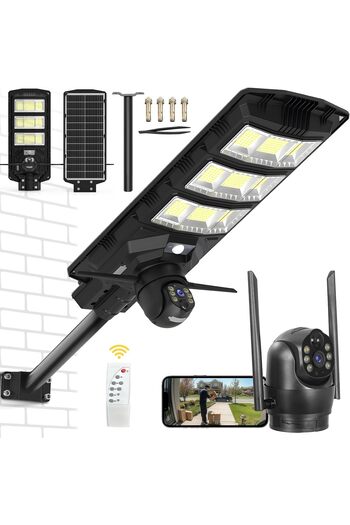 Brivoo® Solar Lamp with 4G Surveillance Camera, IP65, Solar Panel, Waterproof and Dustproof Outdoor Lighting