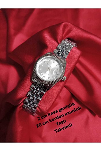 QUARTZ Minimal Model Vintage Women's Wristwatch Retro Steel Silver Cord (Zircon Stone) 0117