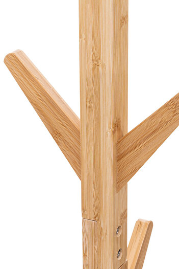 Digithome Bambu Portmanto Askılık 8'li Modern Vestiyer Ayaklı Askılık Ahşap Elbise Askısı DB-0026