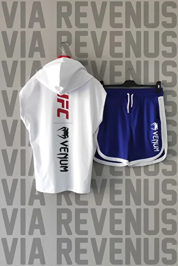 Vordevia Ufc Front and Back Printed Zero Sleeve Hooded Sports Tshirt and Custom Jersey Fabric Sports Shorts