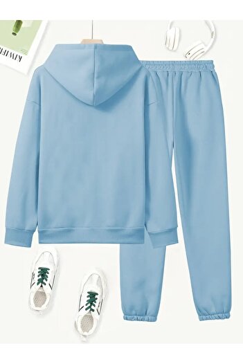 macklin Unisex Ανδρικά Γυναικεία Σετ αθλητική φόρμα με κουκούλα London Printed Oversize 3 νήματα