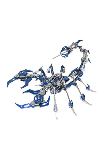 HAWIRE Puzzle mecanic 3D, DJD-009, Model scorpion DYI, Metalic, 420 piese, Albastru