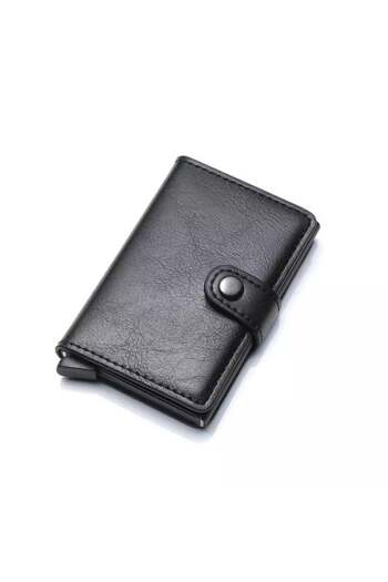 JustZEN RFID-protected compact black card wallet