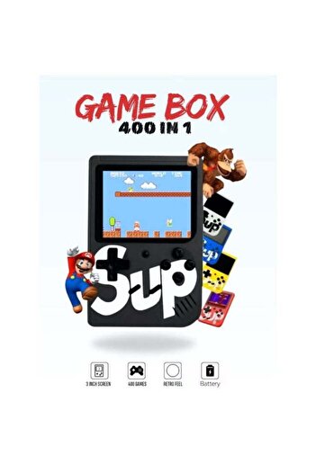 SUP KIDS GAME | 400 IN 1 | HANDHELD GAMING CONSOLE : PORTABLE RETRO GAME PLAYER | BLACK