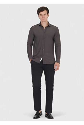 Ramsey Burgundy Plain Regular Fit Woven Classic Shirt