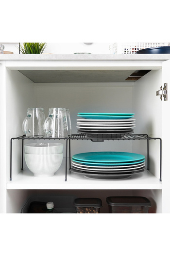 shumee Black metal kitchen shelf, extendable, 34.5-48 cm