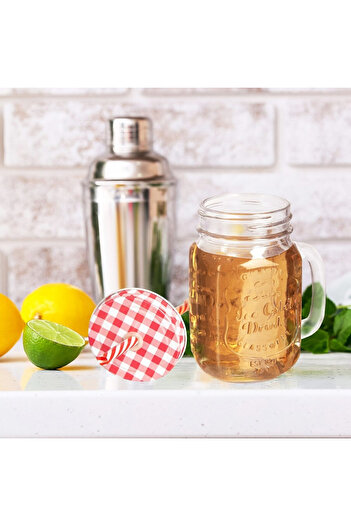 shumee 450ml glass beverage jar with lid and straw