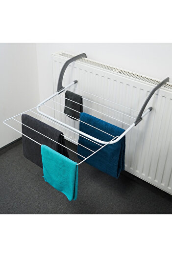 shumee White metal radiator clothesline, extendable, 55x50.5 cm