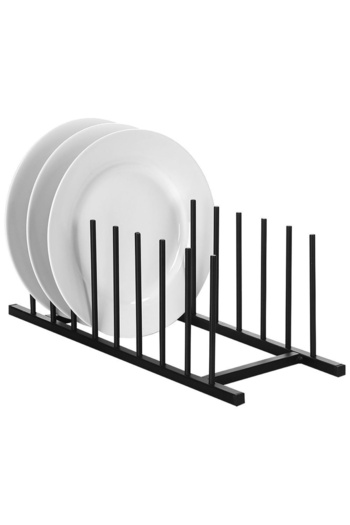 shumee Black metal plate cover and stand 34.5x12.5x12 cm