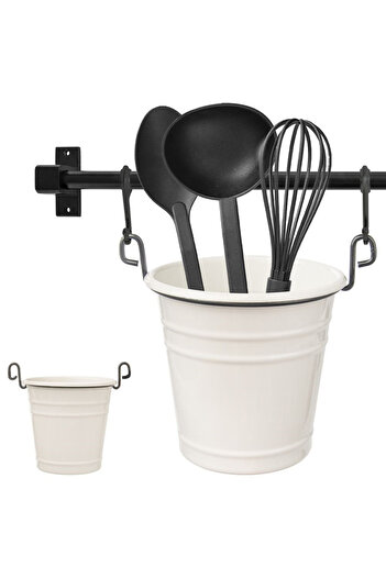 shumee RADKA white hanging kitchen utensil container