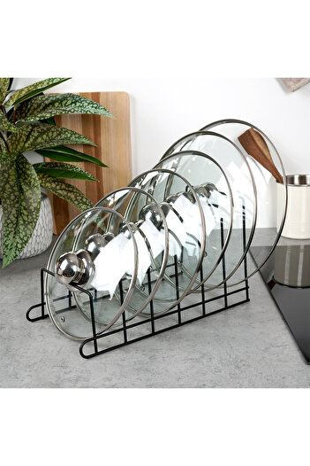 shumee Black metal plate cover and stand