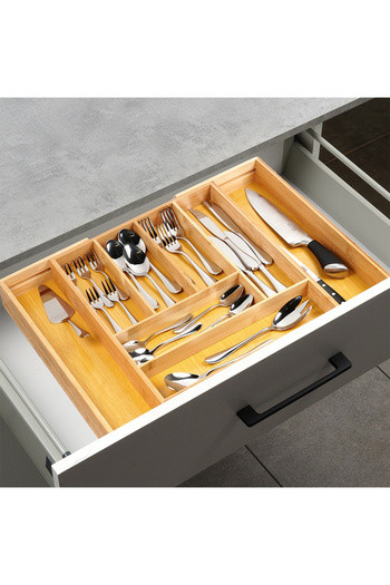shumee Extendable bamboo cutlery holder (35.5-54.5 x 45.5 cm)