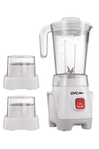 GVC PRO GVC Pro Blender, 3 in 1, 600 Watts, 1.25 Liters, 2 Speeds, 2 Mills, White, GVCBL-270