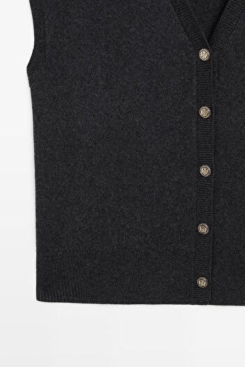 Massimo Dutti Dore düğmeli triko süveter