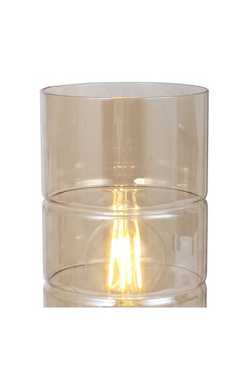 Klausen Table lamp, metal structure, glass shade, E27 socket, 40W, 120 x 270 mm, black and bronze