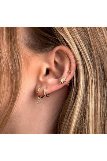 ohmygod jewelry 925 Silver Gold Swan Earrings