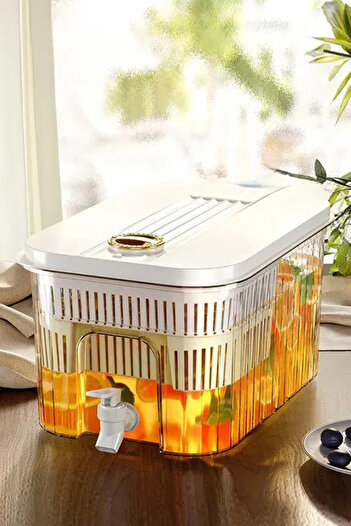 dorbe airtight refrigerator beverage dispenser easy to maintain raised stand with spigot - 3.5L
