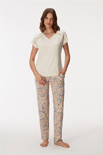 Anıl Man11357 Women's T-Shirt and Pants Set