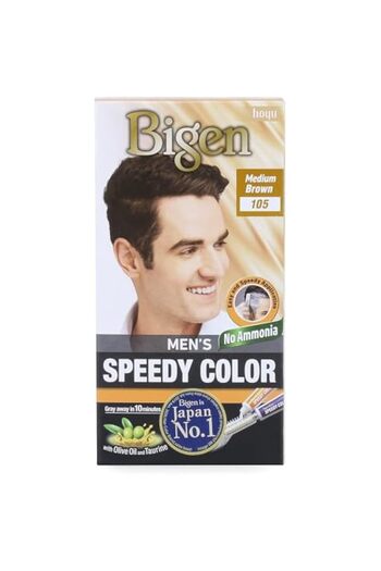 BİGEN Men's Speedy No Ammonia Hair Color - Medium Brown 105