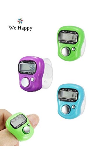 WE HAPPY 3 Pieces Digital Tasbih Tally Counter, Prayer Counting Tool for Ramadan, Comes in Assorted Colors