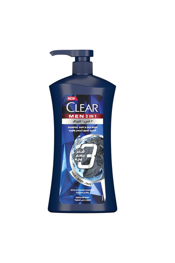 Clear Men 3N1 Charcoal Shampoo, 900Ml