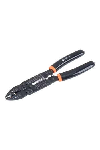 Tactix Professional 8.5-Inch Wire Stripper & Crimping Tool – Black/Orange