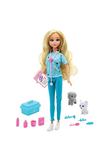 Funville Papusa cu accesorii si catel Dreameez Doctor Veterinar
