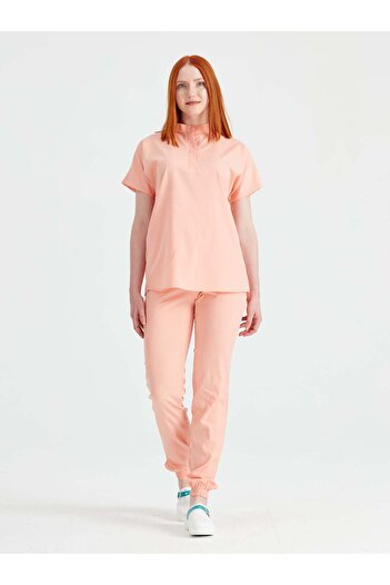 DEMOTEKS Orange Unisex Activity Medical Blouse – Scrub Top Nurse and Doctor Uniform