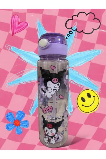 froyalife Cute Children's Water Bottle with Kuromi Figure and Straw - School Water Bottle 600ml