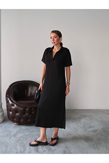 Paw Garage Women's Penny Long Polo Neck Pocket Dress
