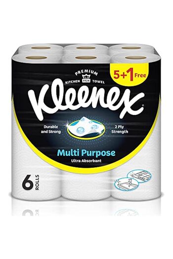 Kleenex Multi Purpose Kitchen Tissue Paper Towel, 2 PLY, 6 Rolls x 40 Sheets, Absorbent Towels for a