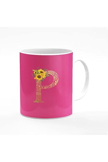 Stylizedd Designer Printed Coffee Mug 11oz Ceramic Personalised Gift Mugs Cup - Custom Monogram Init