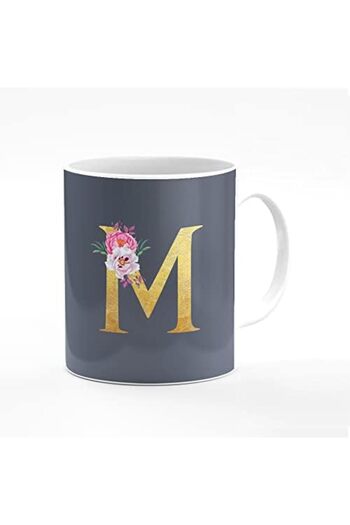 Stylizedd Designer Printed Coffee Mug - Alphabet M - Grey
