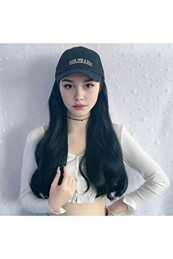 Generic wig women's duck tongue hat long hair big wave simulated hair full head cover