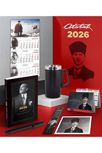 Mor kelebek 2026 Ататюрк Истикбал Агенда - Сакъриа стенен календар - Настолен календар - Термос чаша с капак и дръжки