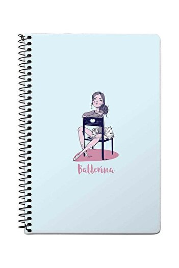 Stylizedd Ballerina A5 Spiral Notebook Blue