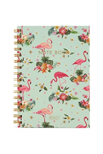 Roco Notebook Flamingo – Single Ruled Arabic, Multicolour