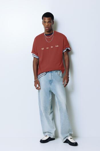 Pull & Bear Short sleeve T-shirt with graphic and slogan