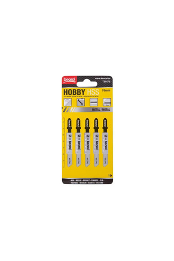 beorol Panza, lama, fierastrau pendular, pentru metal, HSS, prindere tip T, set 5 buc, 76 mm,