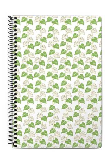 Stylizedd Vine Leaves A5 Spiral Notebook White/Green