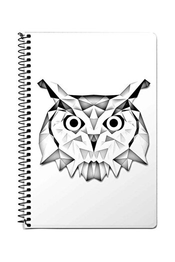Stylizedd Poly Owl A5 Spiral Notebook White