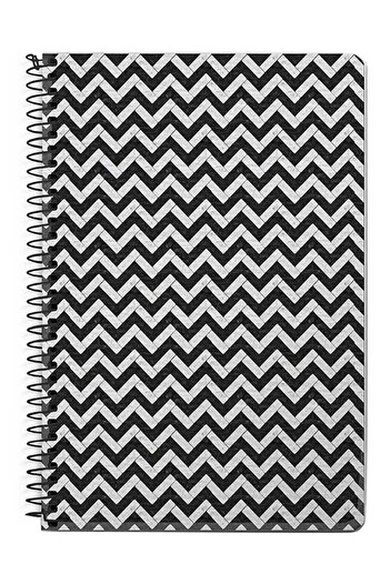 Stylizedd Chevron Tiles A5 Spiral Notebook White/Black