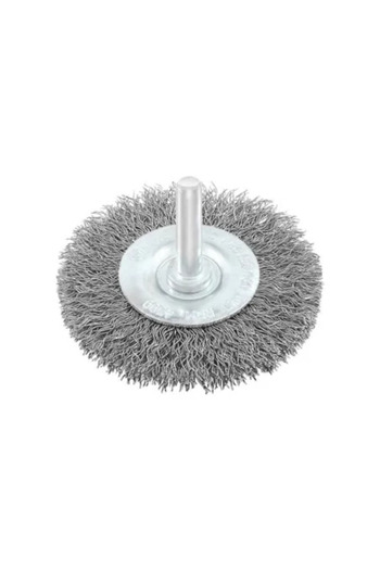 beorol Steel Wire Brush, Circular, With Shaft, 100 mm,
