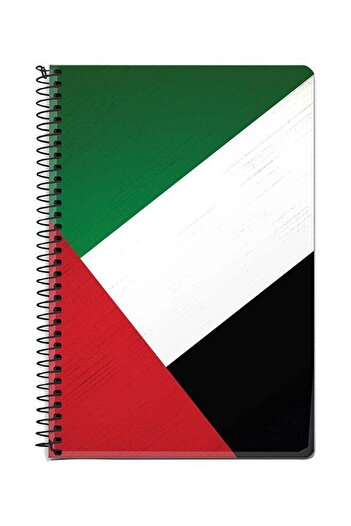 Stylizedd Flag Of UAE A5 Spiral Notebook White/Red/Green